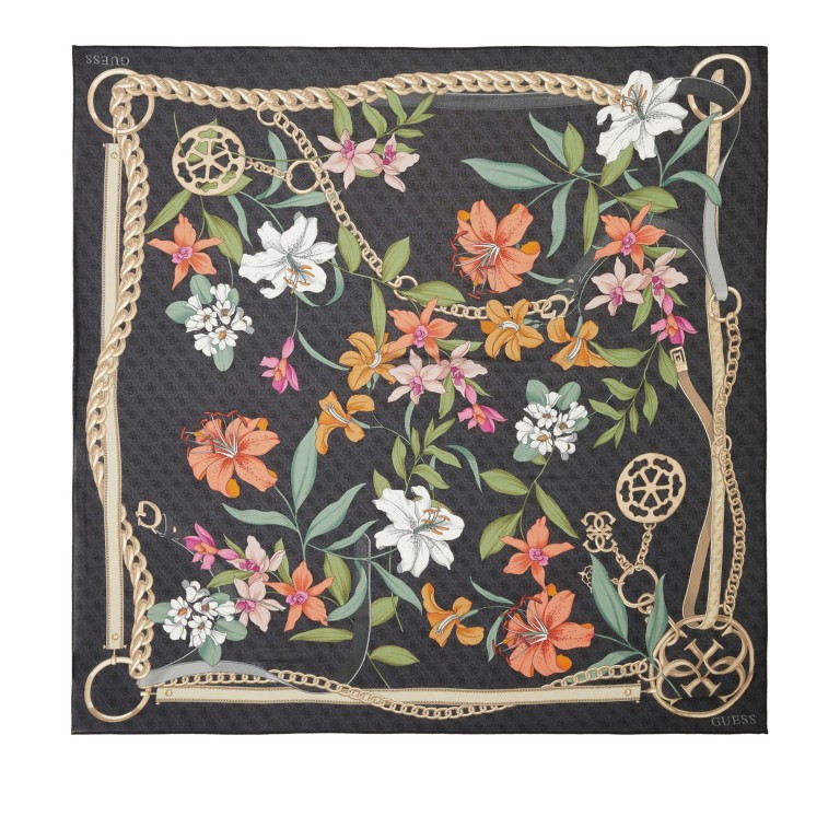 Tuch Kefiah, Farbe: schwarz, braun, beige, Marke: Guess, Abmessungen in cm: 120x120x0.2, Bild 1 von 4