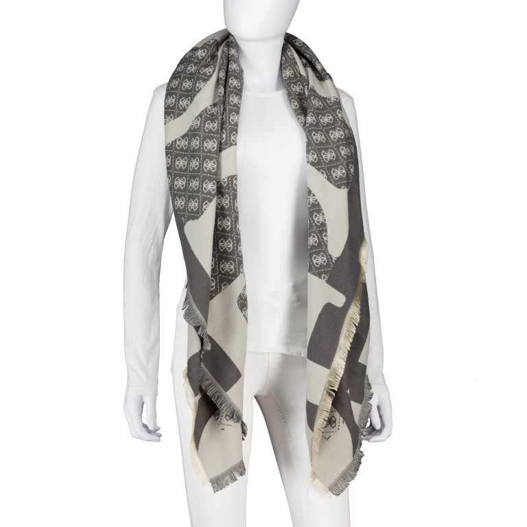 Tuch Jaquard, Farbe: schwarz, taupe/khaki, beige, Marke: Guess, Abmessungen in cm: 135x135x0.1, Bild 1 von 1