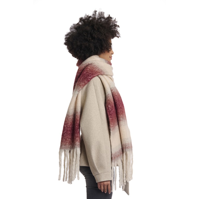 Schal Erica, Farbe: grau, rot/weinrot, Marke: Rino & Pelle, Abmessungen in cm: 47x235x0.5, Bild 2 von 4