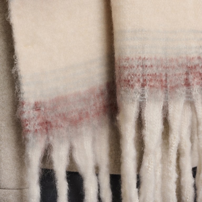 Schal Erica, Farbe: grau, rot/weinrot, Marke: Rino & Pelle, Abmessungen in cm: 47x235x0.5, Bild 4 von 4