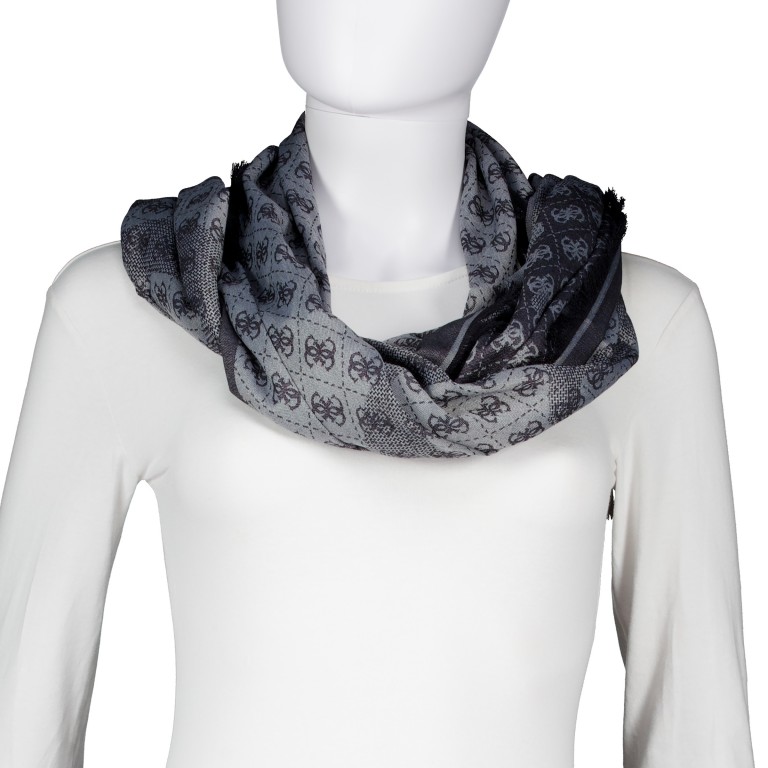 Schal Erica 4G-Logo, Farbe: anthrazit, braun, Marke: Guess, Abmessungen in cm: 32x190x0.5, Bild 3 von 5