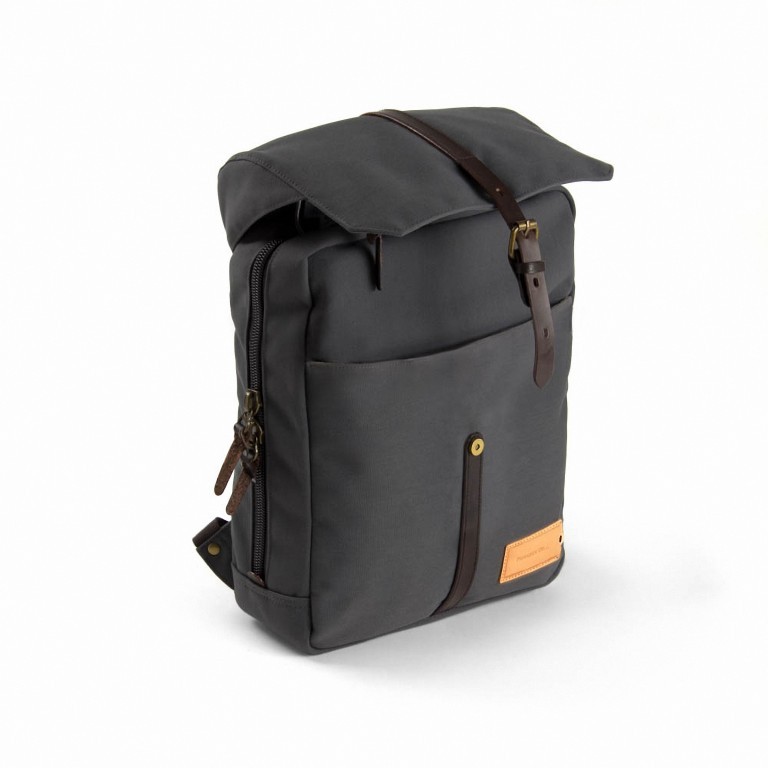 Rucksack Berlin Series Charlie 12h Stone Blue Dark Brown, Farbe: blau/petrol, Marke: Property of ..., EAN: 8719322703392, Abmessungen in cm: 27x34x9, Bild 2 von 6