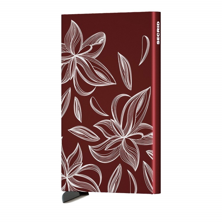 Kartenetui Cardprotector Laser Magnolia Bordeaux, Farbe: rot/weinrot, Marke: Secrid, EAN: 8718215286493, Abmessungen in cm: 6.3x10.2x0.8, Bild 1 von 4