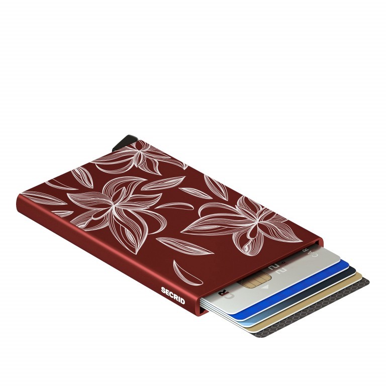 Kartenetui Cardprotector Laser Magnolia Bordeaux, Farbe: rot/weinrot, Marke: Secrid, EAN: 8718215286493, Abmessungen in cm: 6.3x10.2x0.8, Bild 4 von 4