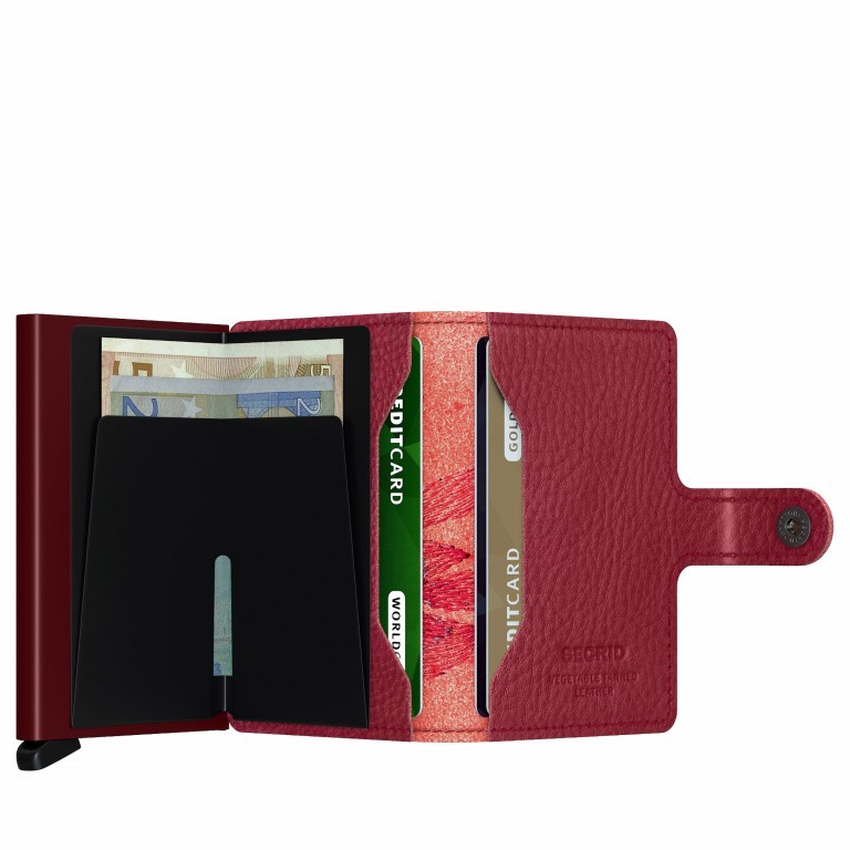 Geldbörse Miniwallet Stitch Magnolia Rosso, Farbe: rot/weinrot, Marke: Secrid, EAN: 8718215286370, Abmessungen in cm: 6.8x10.2x2.1, Bild 3 von 5
