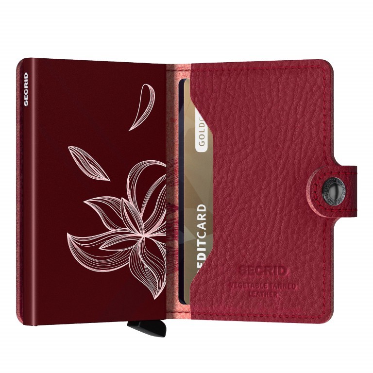 Geldbörse Miniwallet Stitch Magnolia Rosso, Farbe: rot/weinrot, Marke: Secrid, EAN: 8718215286370, Abmessungen in cm: 6.8x10.2x2.1, Bild 4 von 5