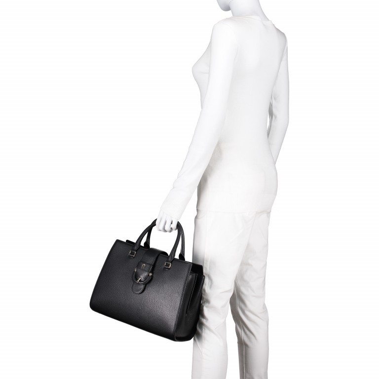 Handtasche Kira Black, Farbe: schwarz, Marke: AIGNER, EAN: 4055539226120, Abmessungen in cm: 32x25x15, Bild 5 von 5