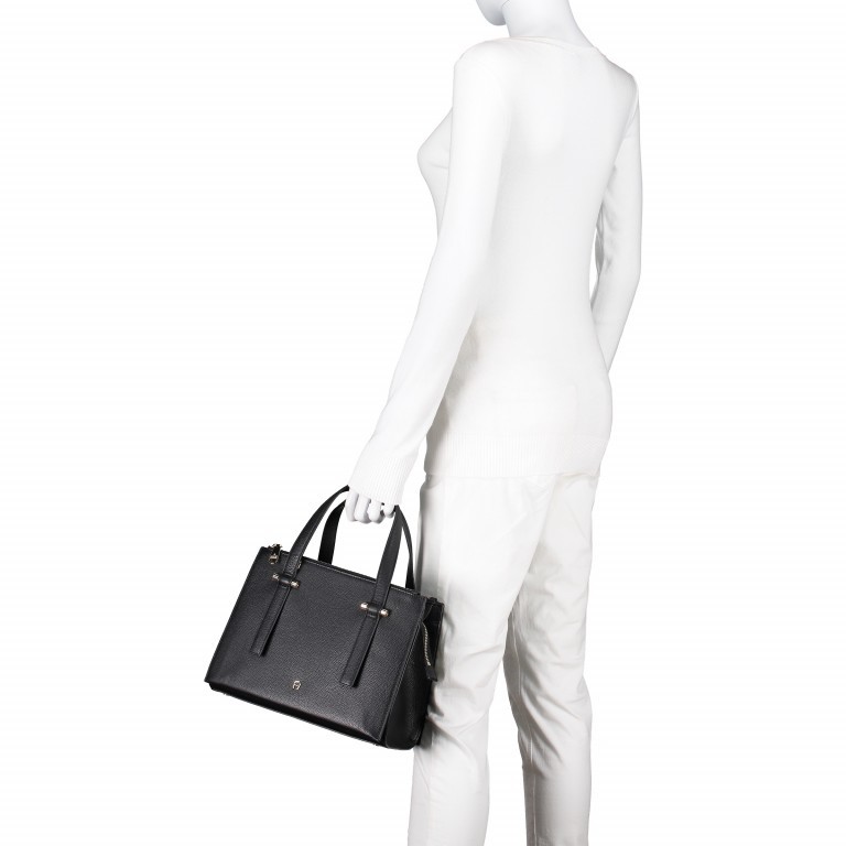 Handtasche Lana 133-718 Black, Farbe: schwarz, Marke: AIGNER, EAN: 4055539226373, Abmessungen in cm: 28x21x13, Bild 5 von 5