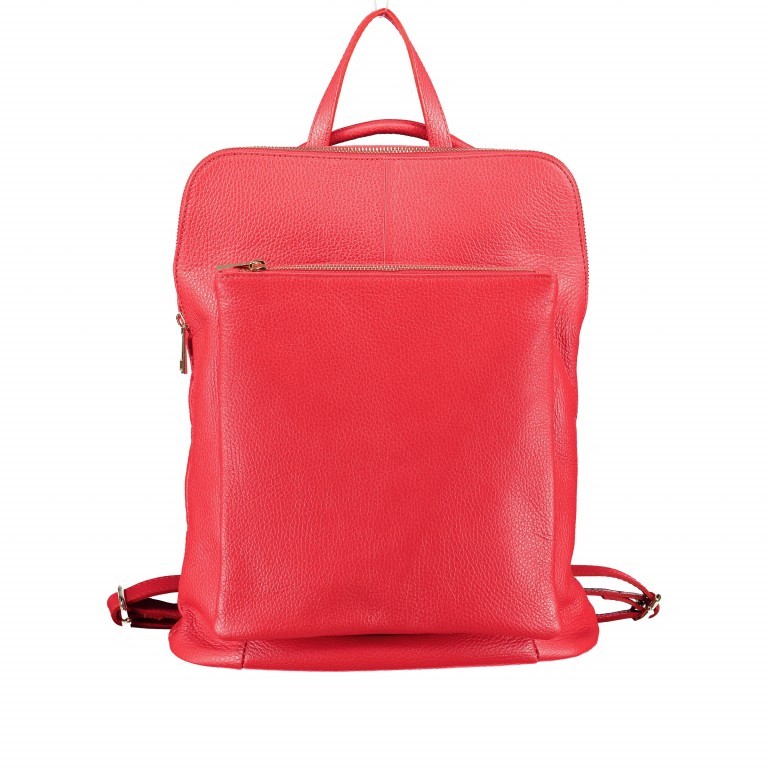 Rucksack / Umhängetasche Dollaro Hellrot, Farbe: rot/weinrot, Marke: Hausfelder Manufaktur, EAN: 4065646002982, Abmessungen in cm: 29x38x11, Bild 1 von 7