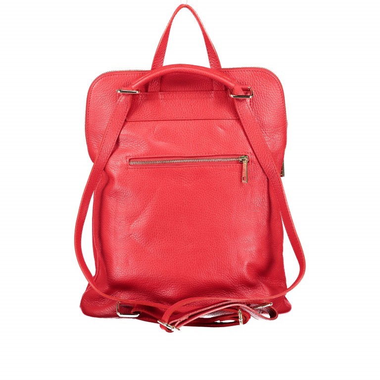 Rucksack / Umhängetasche Dollaro Hellrot, Farbe: rot/weinrot, Marke: Hausfelder Manufaktur, EAN: 4065646002982, Abmessungen in cm: 29x38x11, Bild 3 von 7