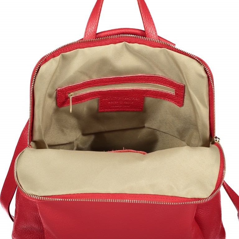 Rucksack / Umhängetasche Dollaro Hellrot, Farbe: rot/weinrot, Marke: Hausfelder Manufaktur, EAN: 4065646002982, Abmessungen in cm: 29x38x11, Bild 7 von 7