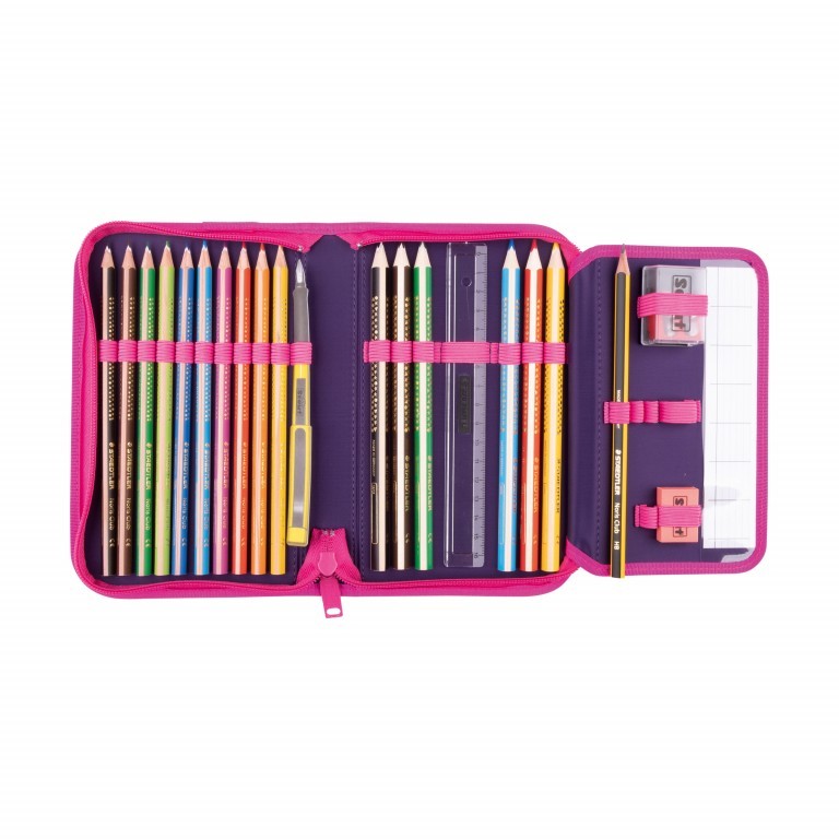 Schulranzen Genius Set 4-teilig Flower Princess, Farbe: flieder/lila, Marke: Scout, EAN: 4007953419572, Abmessungen in cm: 31x29x22, Bild 8 von 10