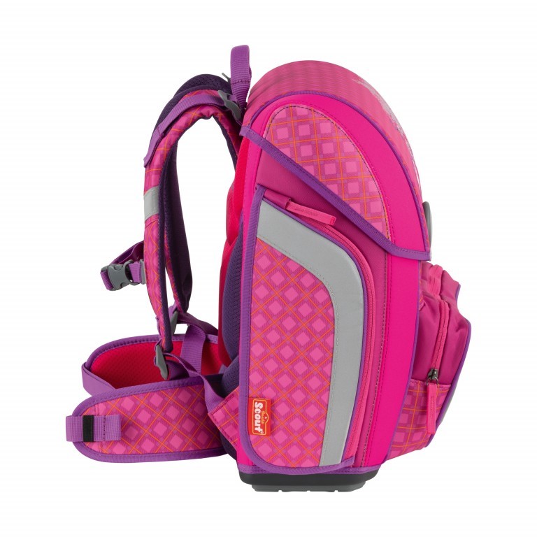 Schulranzen Genius Set 4-teilig Schmetterling, Farbe: rosa/pink, Marke: Scout, EAN: 4007953418261, Abmessungen in cm: 31x29x22, Bild 3 von 10