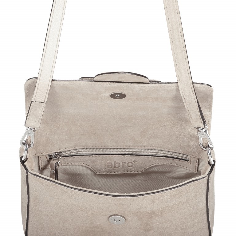 Schultertasche Suede Light Grey, Farbe: grau, Marke: Abro, EAN: 4061724056748, Abmessungen in cm: 21x16x5, Bild 6 von 6