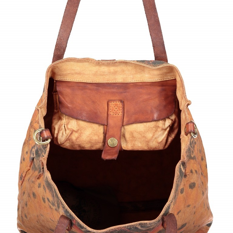 Tasche Canvas Bianco Cognac, Farbe: orange, Marke: Campomaggi, EAN: 8054302286244, Abmessungen in cm: 33x34x12, Bild 9 von 9