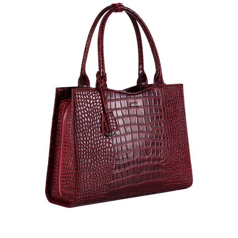 Shopper Crocodile SO-CROCO Burgundy, Farbe: rot/weinrot, Marke: Socha, EAN: 4029276048741, Abmessungen in cm: 46x32x13, Bild 2 von 9