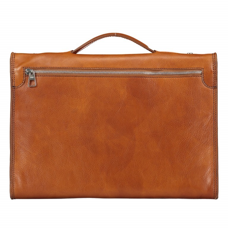 Aktentasche Cognac, Farbe: cognac, Marke: Hausfelder Manufaktur, EAN: 4065646000469, Abmessungen in cm: 37.5x27x8, Bild 3 von 7