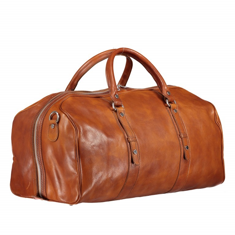 Reisetasche Größe S Cognac, Farbe: cognac, Marke: Hausfelder Manufaktur, EAN: 4065646000612, Abmessungen in cm: 50x25x28, Bild 2 von 7