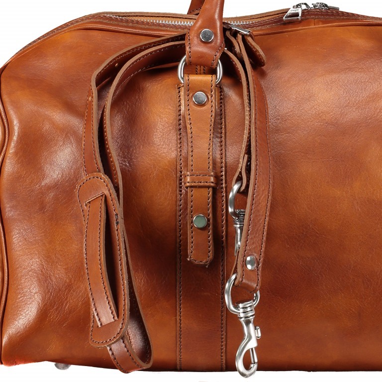 Reisetasche Größe S Cognac, Farbe: cognac, Marke: Hausfelder Manufaktur, EAN: 4065646000612, Abmessungen in cm: 50x25x28, Bild 7 von 7