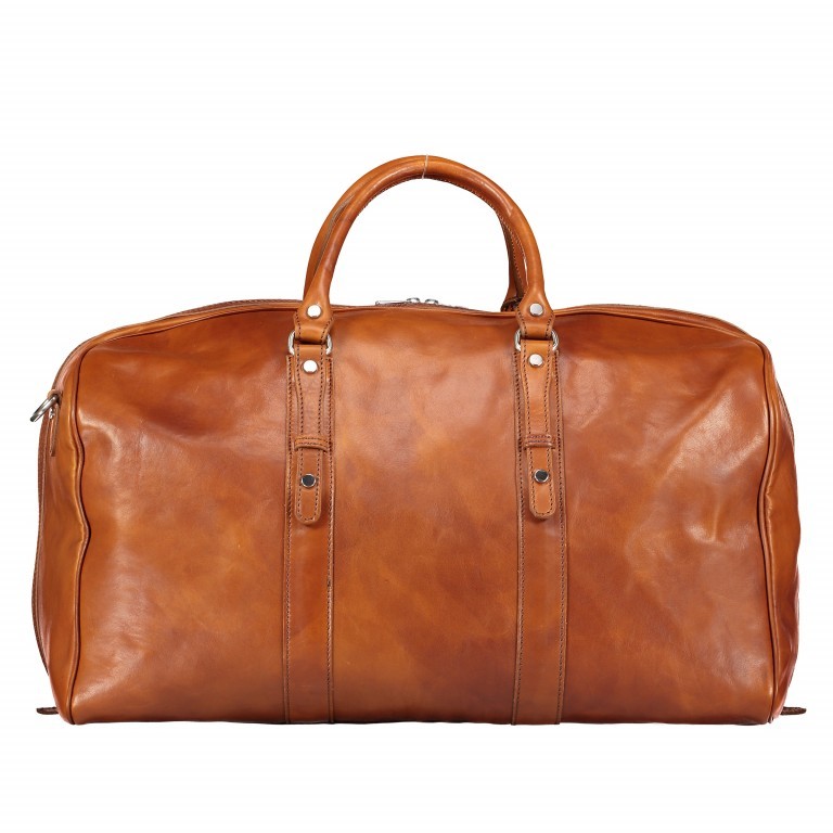 Reisetasche Größe L Cognac, Farbe: cognac, Marke: Hausfelder Manufaktur, EAN: 4065646000636, Abmessungen in cm: 53x28x30, Bild 1 von 7