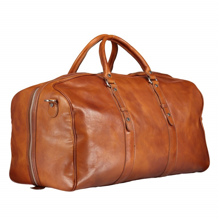 Reisetasche Größe L Cognac, Farbe: cognac, Marke: Hausfelder Manufaktur, EAN: 4065646000636, Abmessungen in cm: 53x28x30, Bild 2 von 7