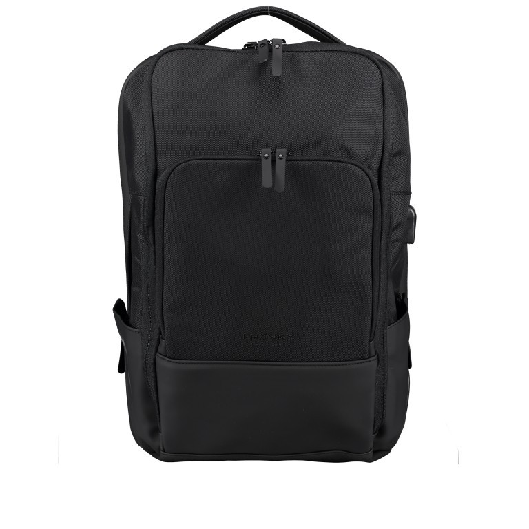 Rucksack RS41 USB-Port Black, Farbe: schwarz, Marke: Franky, EAN: 4251672722226, Abmessungen in cm: 27x45x12, Bild 1 von 11