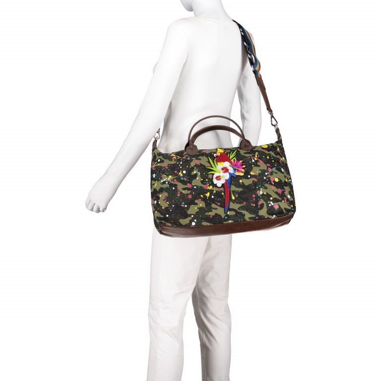 Shopper Splash mit Papagei-Applikation Camouflage, Farbe: bunt, Marke: Stuff Maker, EAN: 4251578302867, Abmessungen in cm: 40x28x13, Bild 5 von 7
