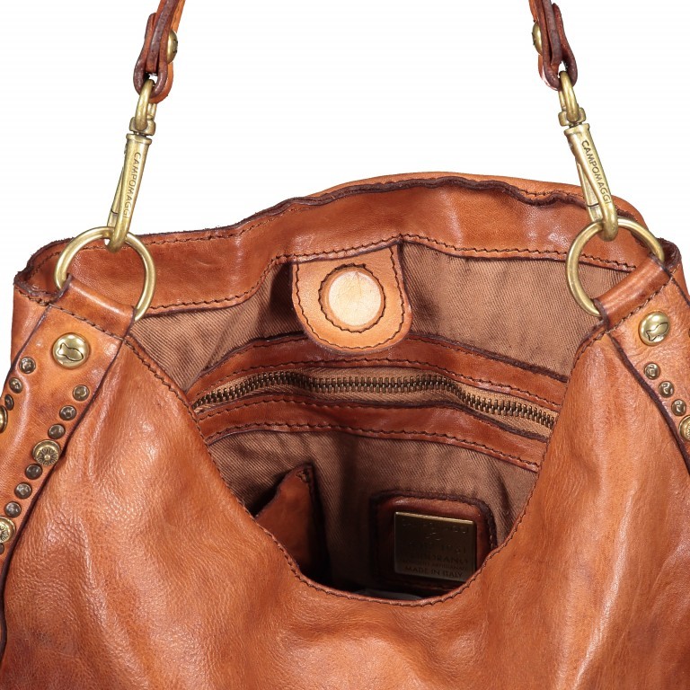 Beuteltasche Leder Cognac, Farbe: cognac, Marke: Campomaggi, EAN: 8054302199346, Abmessungen in cm: 32x32x4.5, Bild 8 von 8