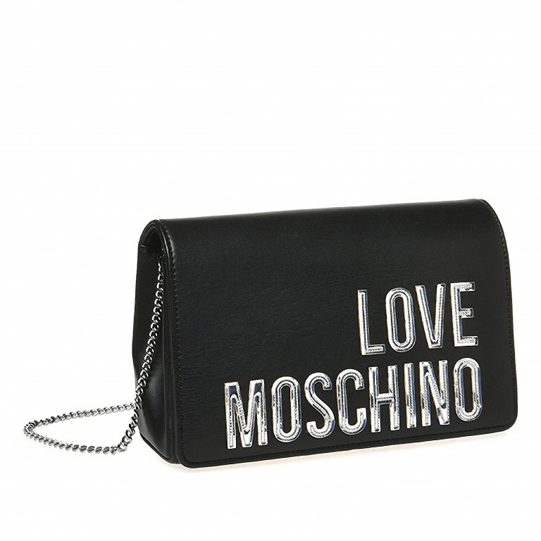 Abendtasche Logo Oro Silber, Farbe: metallic, Marke: Love Moschino, EAN: 8032698611871, Abmessungen in cm: 22x13.5x6.5, Bild 1 von 2
