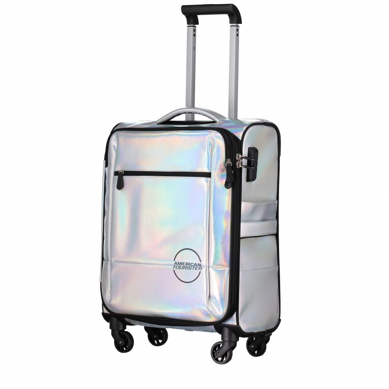 Handgepäck-Trolley Hologramm Größe 55 cm Silver Hologram, Farbe: metallic, Marke: American Tourister, EAN: 5414847932649, Abmessungen in cm: 40x55x20, Bild 2 von 5