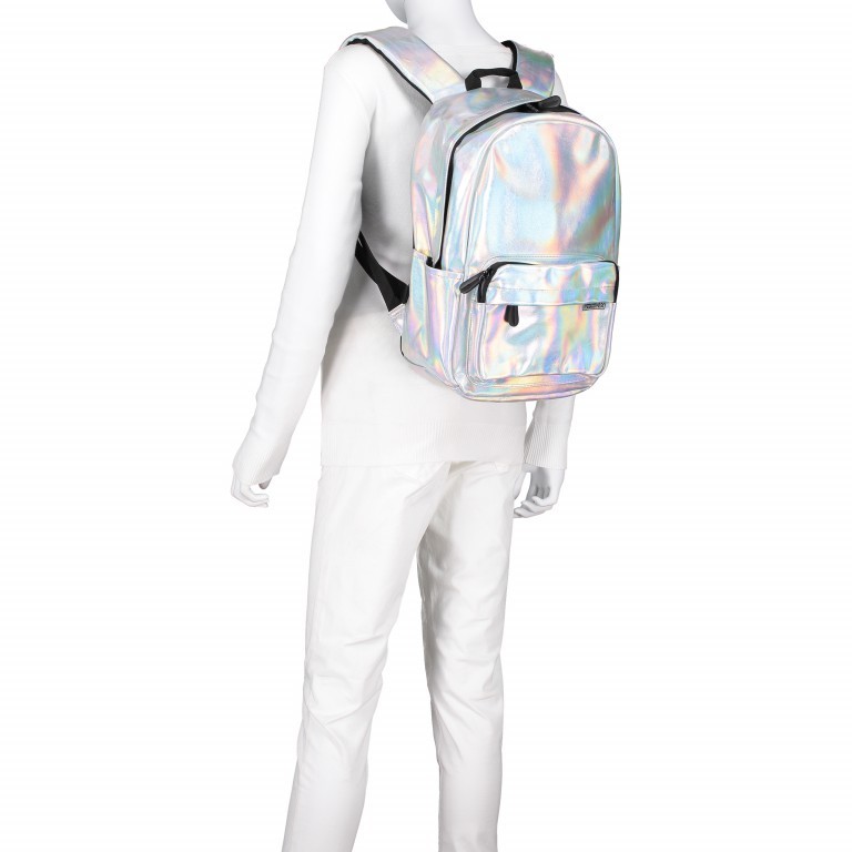 Rucksack Hologramm 119672 Silver Hologram, Farbe: metallic, Marke: American Tourister, EAN: 5414847932687, Abmessungen in cm: 28x40x12, Bild 4 von 6