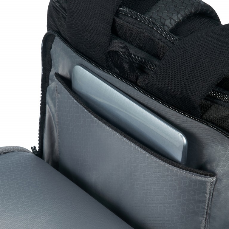 Rucksack Hexa-Packs Laptop Backpack 14.0 Zoll erweiterbar Black, Farbe: schwarz, Marke: Samsonite, EAN: 5414847922992, Abmessungen in cm: 32x49x17, Bild 5 von 7