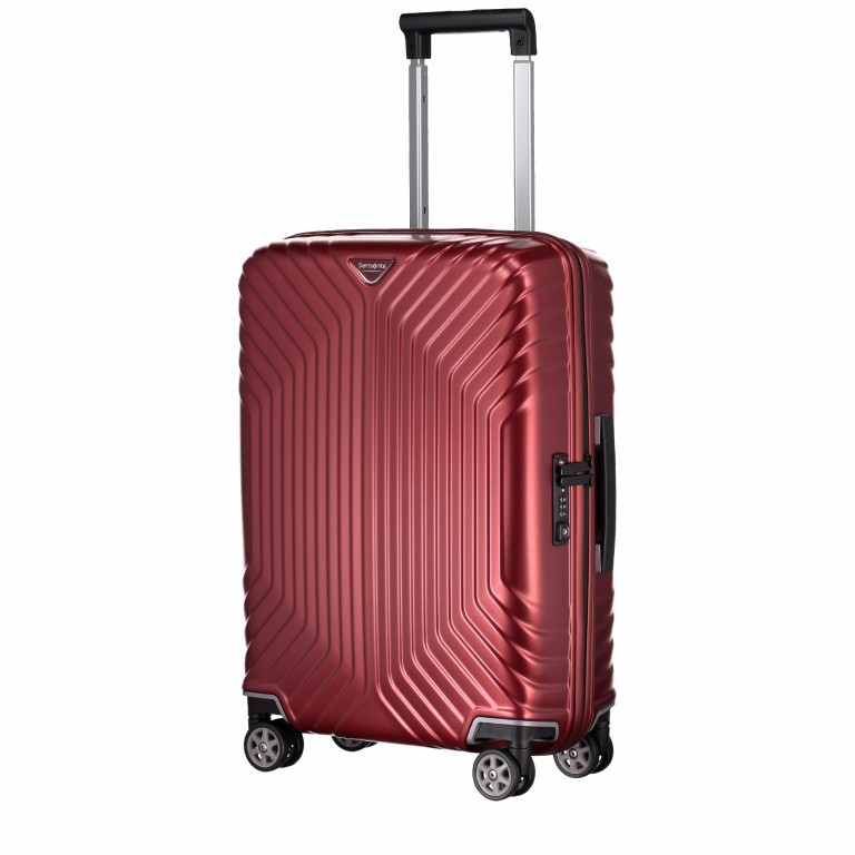 Koffer Tunes Spinner 55 Matte Deep Red, Farbe: rot/weinrot, Marke: Samsonite, EAN: 5414847681059, Abmessungen in cm: 40x55x20, Bild 2 von 5