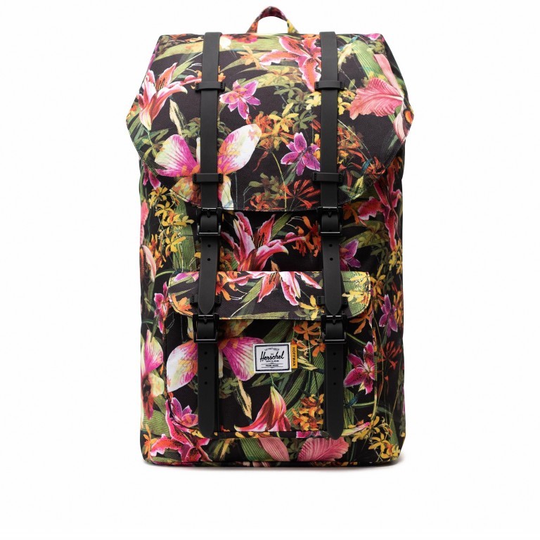 Rucksack Little America Rubber Straps Volumen 23 Liter Jungle Hoffman, Farbe: schwarz, Marke: Herschel, EAN: 0828432274512, Abmessungen in cm: 28x50x17, Bild 1 von 4