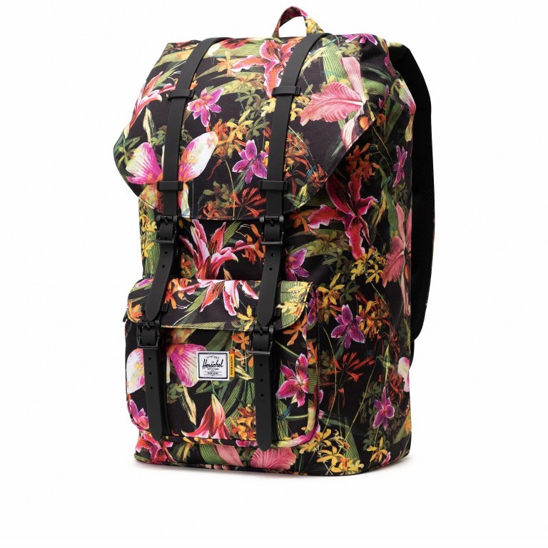 Rucksack Little America Rubber Straps Volumen 23 Liter Jungle Hoffman, Farbe: schwarz, Marke: Herschel, EAN: 0828432274512, Abmessungen in cm: 28x50x17, Bild 2 von 4