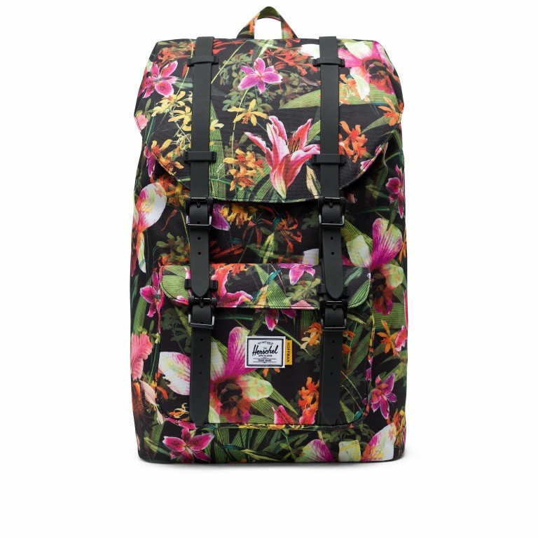 Rucksack Little America Medium Rubber Straps Volumen 14 Liter Jungle Hoffman, Farbe: schwarz, Marke: Herschel, EAN: 0828432274505, Abmessungen in cm: 28x43x12, Bild 1 von 4