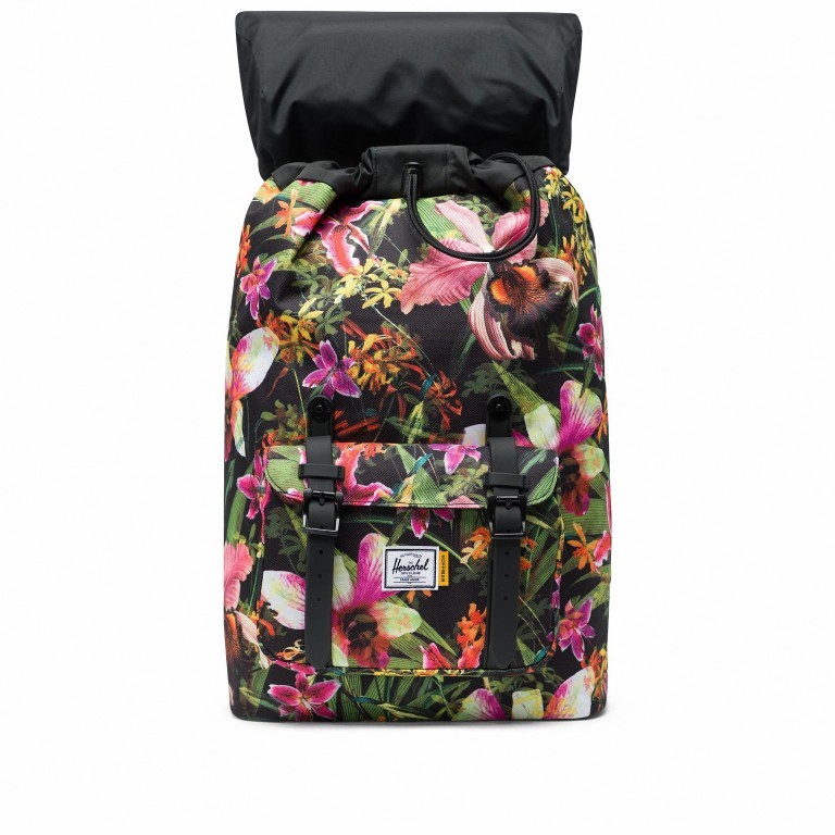 Rucksack Little America Medium Rubber Straps Volumen 14 Liter Jungle Hoffman, Farbe: schwarz, Marke: Herschel, EAN: 0828432274505, Abmessungen in cm: 28x43x12, Bild 3 von 4