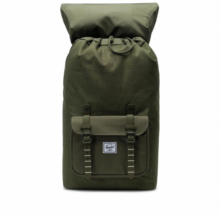 Rucksack Little America Rubber Straps Volumen 23 Liter Olive Night Crosshatch, Farbe: grün/oliv, Marke: Herschel, EAN: 0828432243990, Abmessungen in cm: 28x50x17, Bild 3 von 4