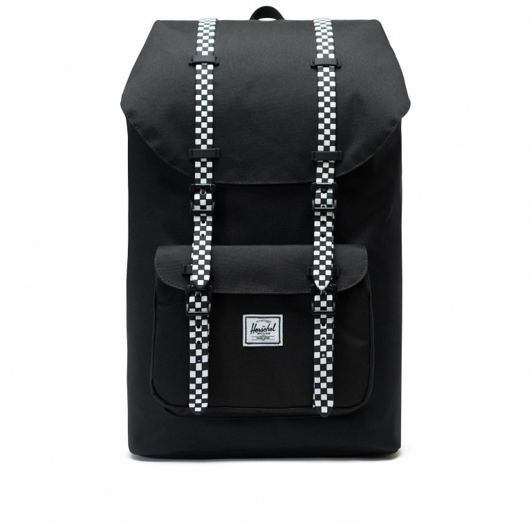 Rucksack Little America Rubber Straps Volumen 23 Liter Black Checkerboard, Farbe: schwarz, Marke: Herschel, EAN: 0828432243914, Abmessungen in cm: 28x50x17, Bild 1 von 4
