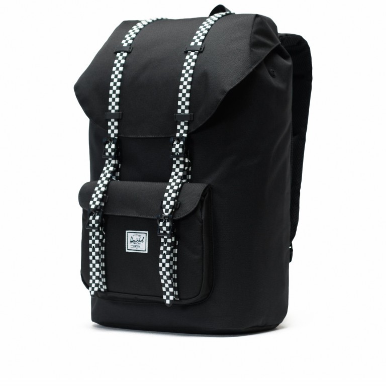 Rucksack Little America Rubber Straps Volumen 23 Liter Black Checkerboard, Farbe: schwarz, Marke: Herschel, EAN: 0828432243914, Abmessungen in cm: 28x50x17, Bild 2 von 4