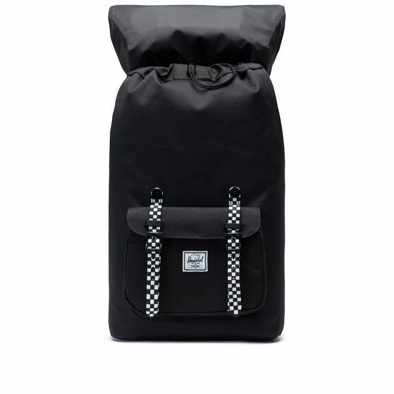 Rucksack Little America Rubber Straps Volumen 23 Liter Black Checkerboard, Farbe: schwarz, Marke: Herschel, EAN: 0828432243914, Abmessungen in cm: 28x50x17, Bild 3 von 4