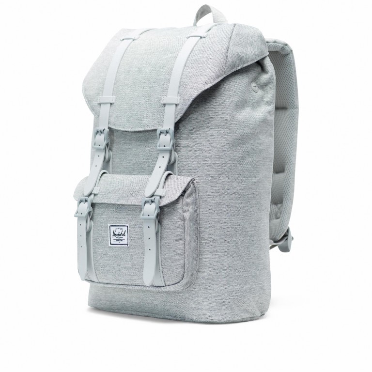Rucksack Little America Medium Rubber Straps Volumen 14 Liter Light Grey Crosshatch, Farbe: grau, Marke: Herschel, EAN: 0828432210923, Abmessungen in cm: 28x43x12, Bild 2 von 5