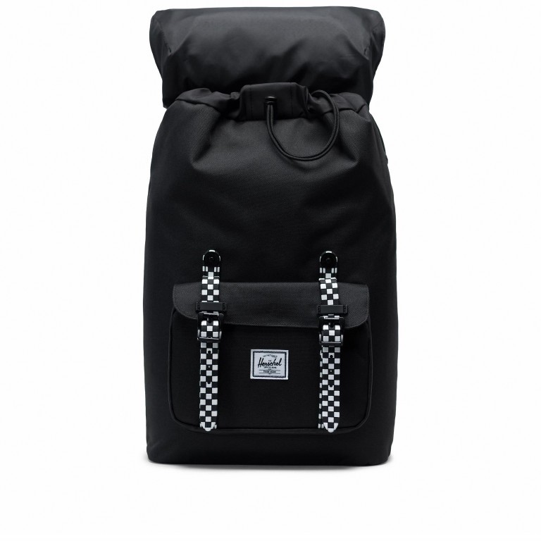 Rucksack Little America Medium Rubber Straps Volumen 14 Liter Black Checkerboard, Farbe: schwarz, Marke: Herschel, EAN: 0828432245352, Abmessungen in cm: 28x43x12, Bild 3 von 4