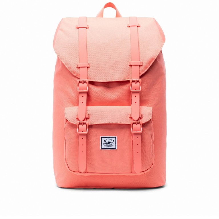 Rucksack Little America Medium Rubber Straps Volumen 14 Liter Fresh Salmon, Farbe: orange, Marke: Herschel, EAN: 0828432259755, Abmessungen in cm: 28x43x12, Bild 1 von 5