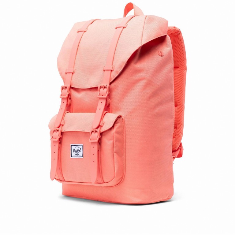 Rucksack Little America Medium Rubber Straps Volumen 14 Liter Fresh Salmon, Farbe: orange, Marke: Herschel, EAN: 0828432259755, Abmessungen in cm: 28x43x12, Bild 2 von 5