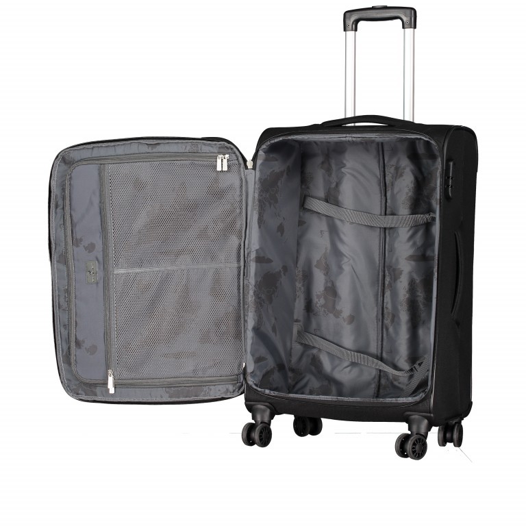 Koffer T1 69 cm Black Pineapple, Farbe: schwarz, Marke: Franky, EAN: 4250346126667, Abmessungen in cm: 42x69x27, Bild 6 von 7