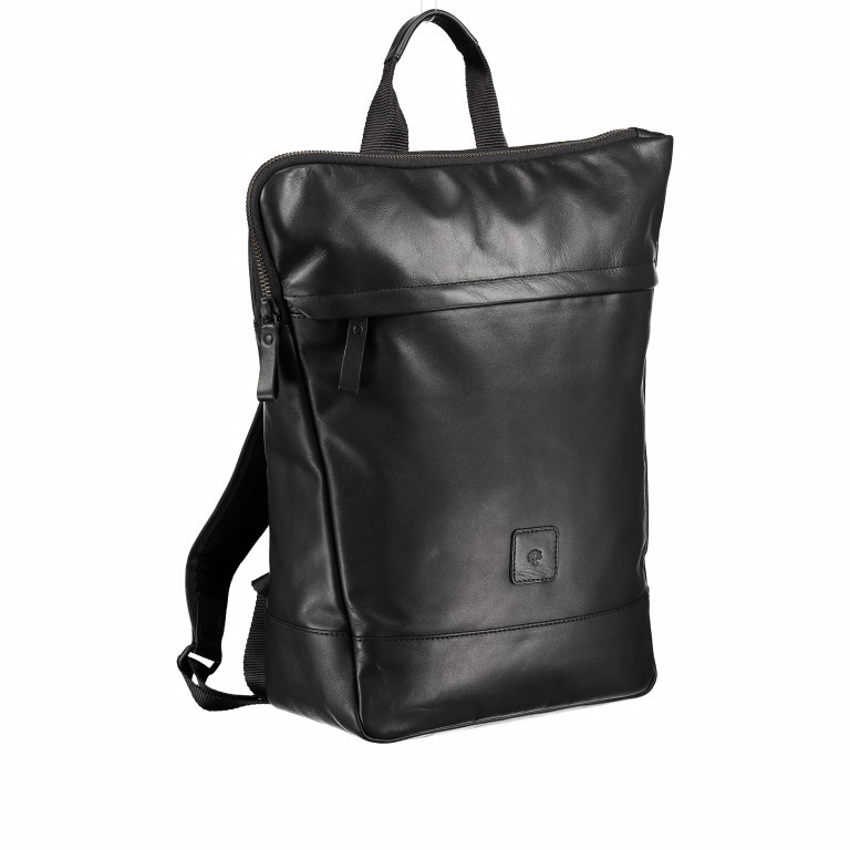 Rucksack London mit Laptopfach 15 Zoll Schwarz, Farbe: schwarz, Marke: Hausfelder Manufaktur, EAN: 4251672709784, Abmessungen in cm: 43x27x14, Bild 2 von 6