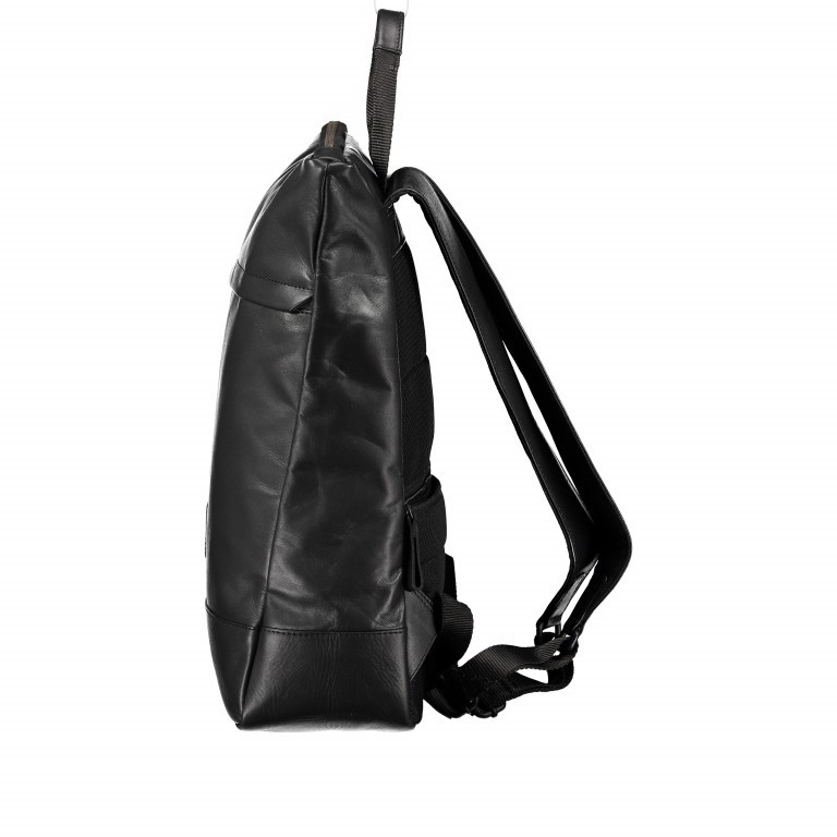 Rucksack London mit Laptopfach 15 Zoll Schwarz, Farbe: schwarz, Marke: Hausfelder Manufaktur, EAN: 4251672709784, Abmessungen in cm: 43x27x14, Bild 3 von 6