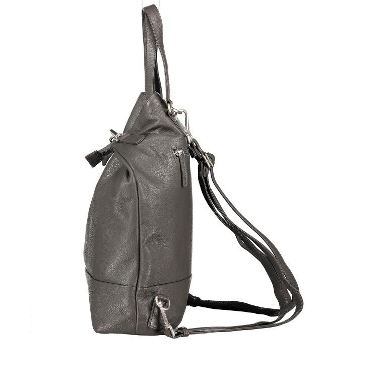 Rucksack Milano Dunkelgrau, Farbe: grau, Marke: Hausfelder Manufaktur, EAN: 4251672787195, Abmessungen in cm: 30x38x11, Bild 3 von 11