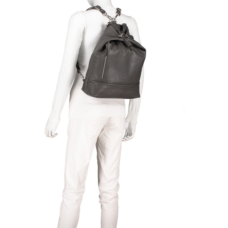 Rucksack Milano Dunkelgrau, Farbe: grau, Marke: Hausfelder Manufaktur, EAN: 4251672787195, Abmessungen in cm: 30x38x11, Bild 6 von 11